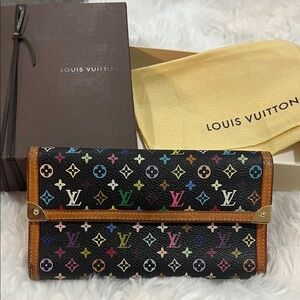 Louis Vuitton Black Multicolor Monogram Wallet